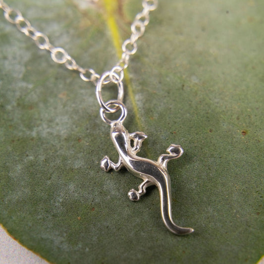 Mr Gecko Silver Charm Necklace